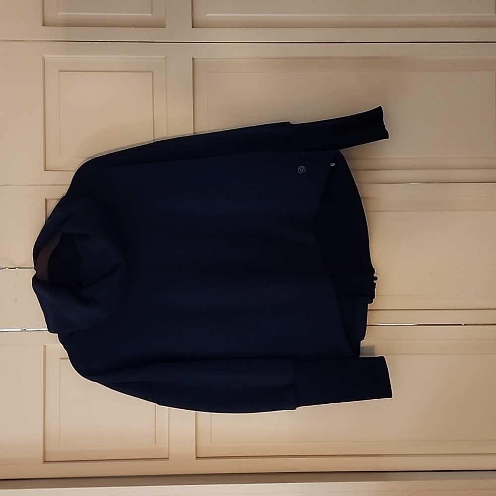 MPG nlue elevated sweatshirt with cool mesh zippered back for venting.
